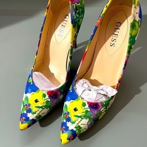 Guess floral high heels